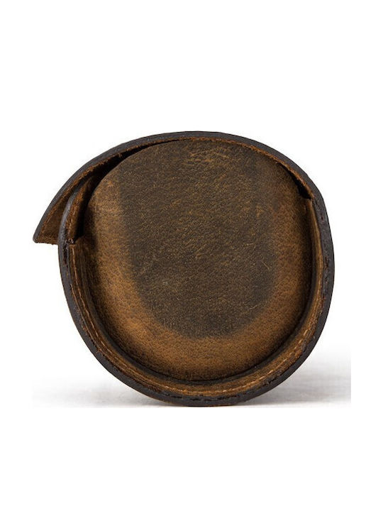 Leather Travel Case for 3 Watches Watch Roll Daponte Brown