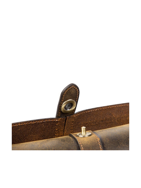 Leather Travel Case for 3 Watches Watch Roll Daponte Brown
