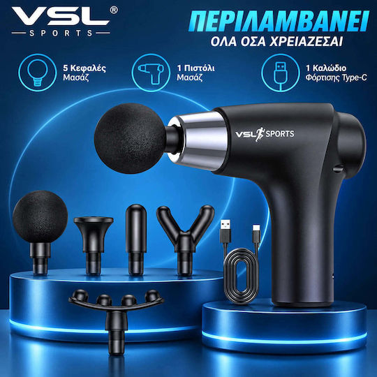 VSL Sports Hypergun Massage Gun for Neck Waist Back Legs Body Hands and Insoles Anti-Cellulite with Vibration