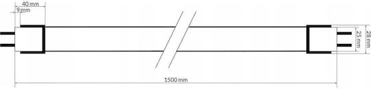 Eco Light LED-Lampe 25W Röhrenform 150εκ. für Fassung G13 und Form T8 Kühles Weiß 3250lm