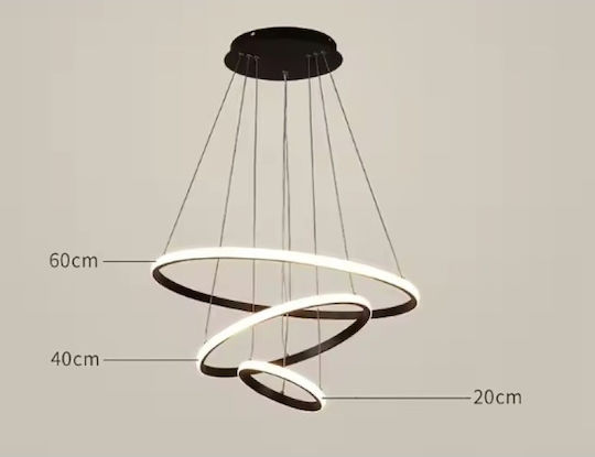 Home Lighting Κρεμαστό Φωτιστικό Μαύρο LED με Ρυθμιζόμενο Λευκό Φως 60x60x100εκ.