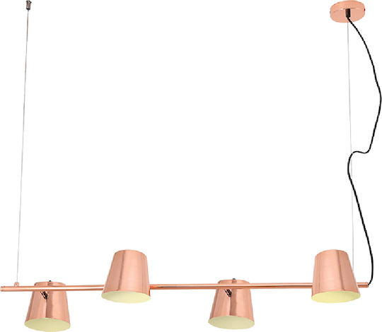 Aca Ayran Pendant Light Copper for 4 Bulbs E27 102x27cm