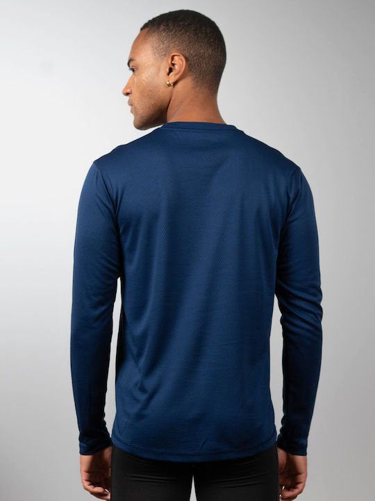 Sportliche Herrenbluse Langarm Blau