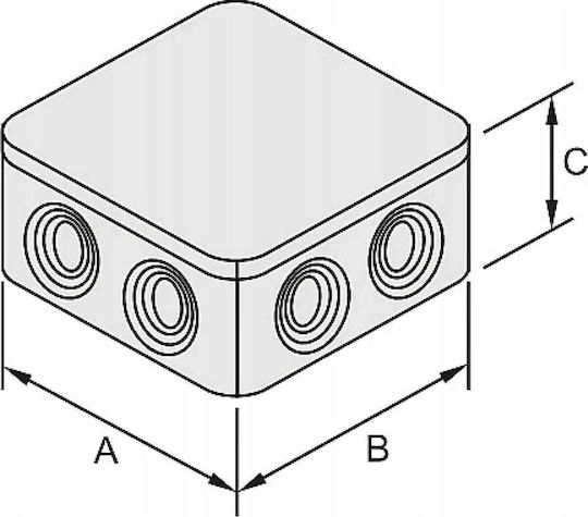 Simet Wall Box 90x40x135mm Integrated Self-latching