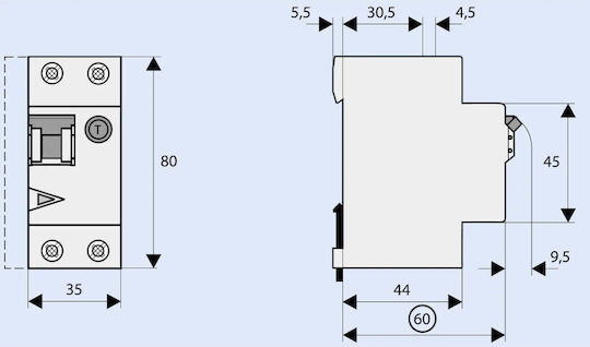 Eaton Zweipolig Schienenumschalter 10A