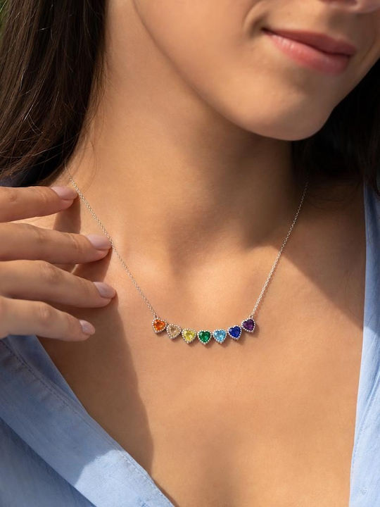 Halskette mit Herz-Design aus Silber mit Zirkon