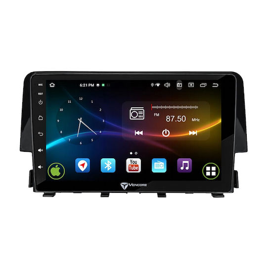 VenCore Auto-Audiosystem für Honda Civic 2016-2026 Bluetooth USB AUX Eingebautes Wi-Fi GPS Apple CarPlay Android Auto mit Touchscreen 9 Zoll