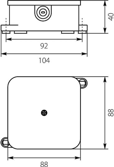 Elektro-plast Can N T Hermetic Empty 88x88x40mm Ip44 White Vp 061-01 61.169