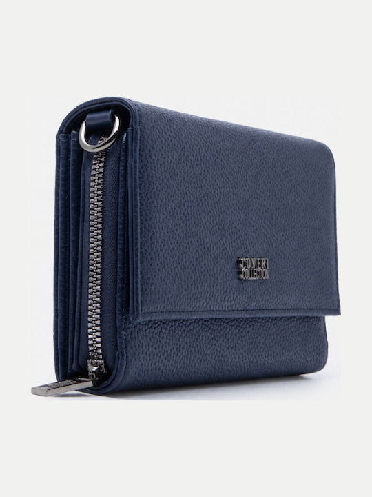 Dunkelblaue Damen-Schultertasche aus Leder