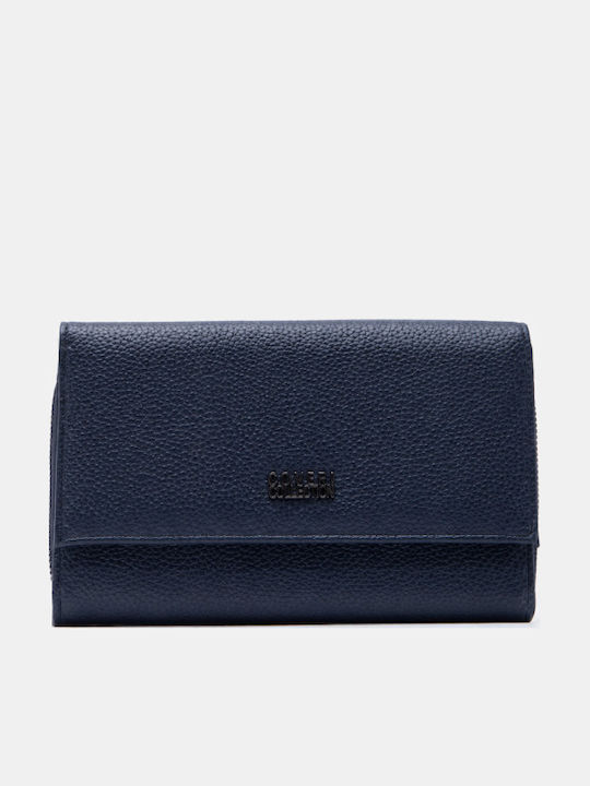 Dunkelblaue Damen-Schultertasche aus Leder