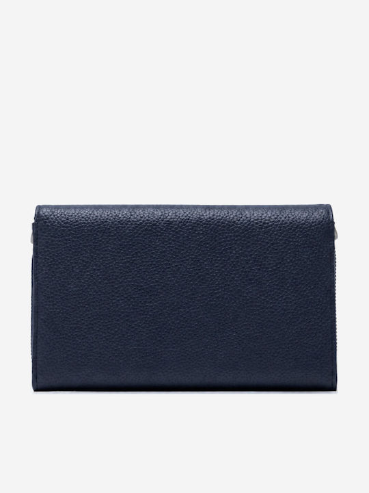 Dunkelblaue Damen-Schultertasche aus Leder