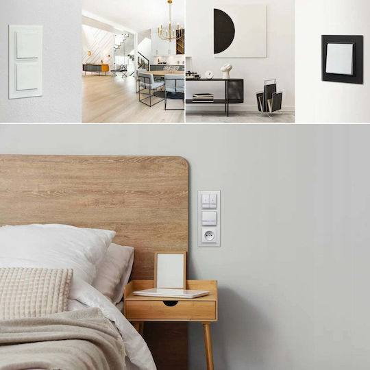 Ospel Sonata Recessed Wall Switch Two-Way with Frame Blue