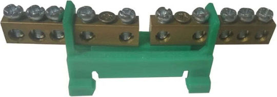 Low Rail Terminal Strip 12-Track Grüne Th35
