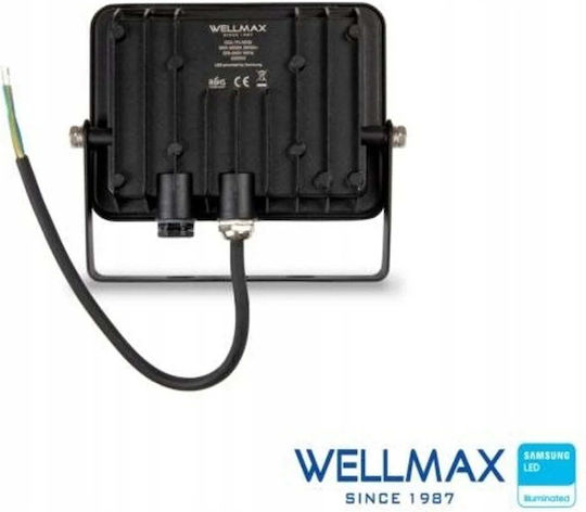 Wellmax Водоустойчив LED прожектор 30W Неутрално бяло 4000K IP65