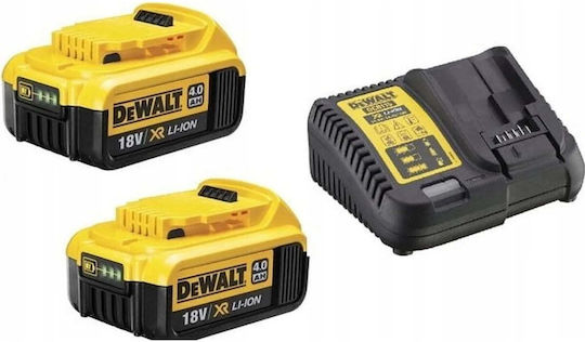 DEWALT Σετ 2 Μπαταριών Εργαλείου 230V με Χωρητικότητα 4Ah