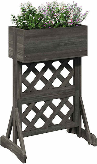 vidaXL Garden Wooden Gray Flower Pot 48x30x70.5cm