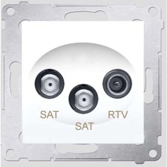 Kontakt-Simon TV-Antennensteckdose für Fernseher und Satellit Grundlegend in Weiß Farbe DASK2.01/11