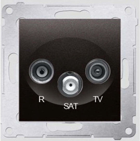 Kontakt-Simon TV-Antennensteckdose für Fernseher Satellit und Radio Antenne in Grau Farbe DASP.01/48