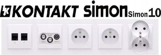 Simon 10 Rtv-sat Durchsteck Antennensteckdose Rahmen Schwarz Matt Casp.01/49