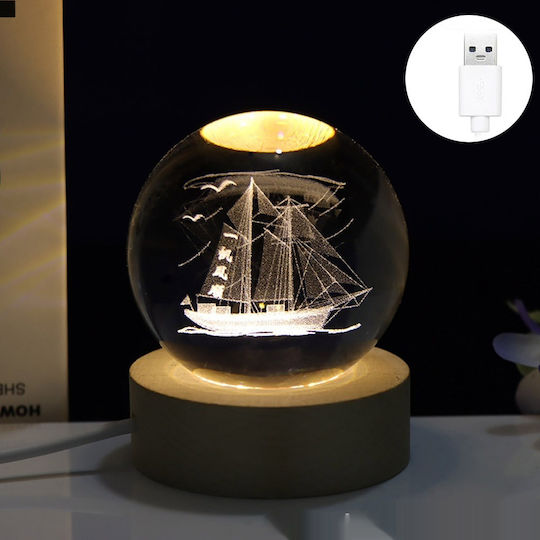 Decorative Lighting Sphere LED Crystal Ball 8x8cm