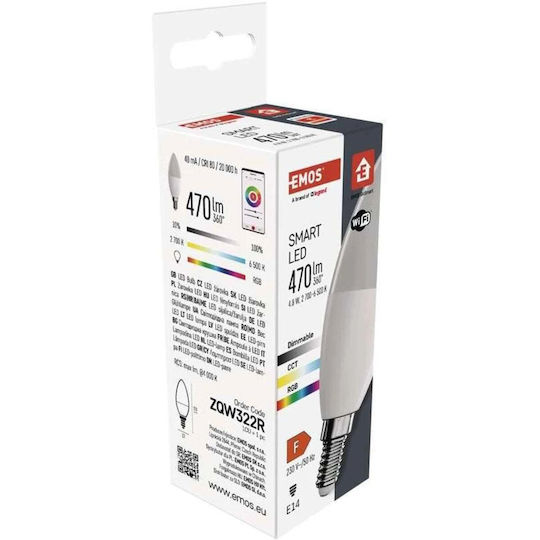 Emos Smart Λάμπα LED 4.8W για Ντουί E14 RGB 470lm Dimmable