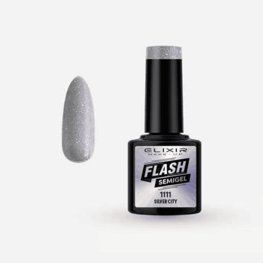 Flash Ημιμόνιμο Βερνίκι Νυχιών 1153 (Spice Glitter) με Glitter 8ml