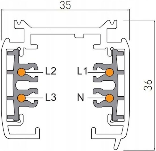 3-phase Busbar X-rail 1m Ac220-240v 16a Black Xtr-ra3fz1c-10