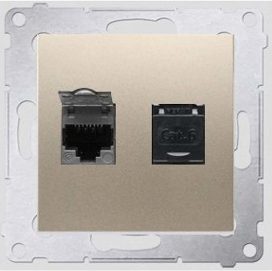 Kontakt-simon Computer Socket Simon54 Double 2xrj45 Cat.6 Overcast Matte D62.01/44