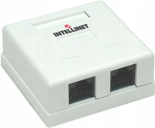 Intellinet Διπλή Εξωτερική Πρίζα Δικτύου RJ45 Τύπου Cat5e σε Μπεζ Χρώμα 2x