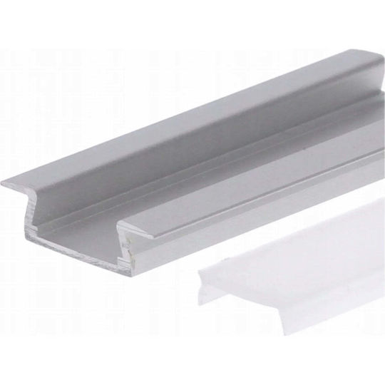 GloboStar Milky Abdeckung Gemauertes Aluminiumprofil für LED-Streifen mit Opalabdeckung 200cm