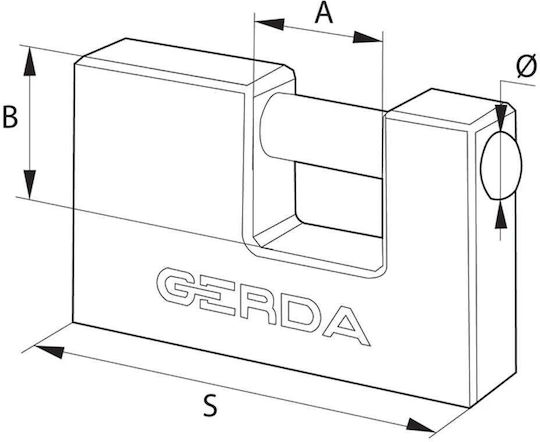 Gerda Bronze Padlock Monoblock with Key 65mm 1pcs