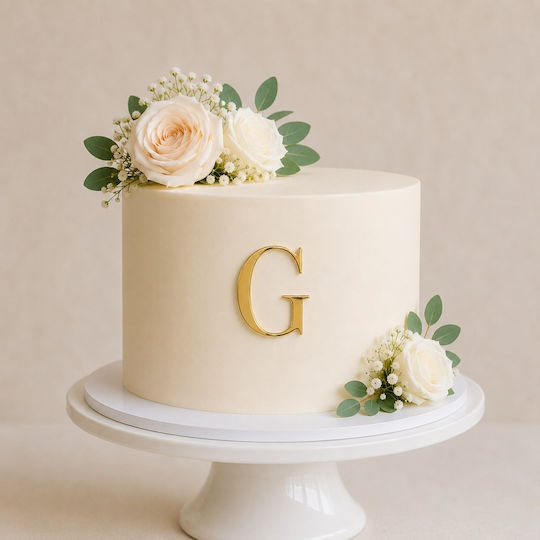 Acrylic Cake Topper Letter G Gold Model 9 Cm Lumea