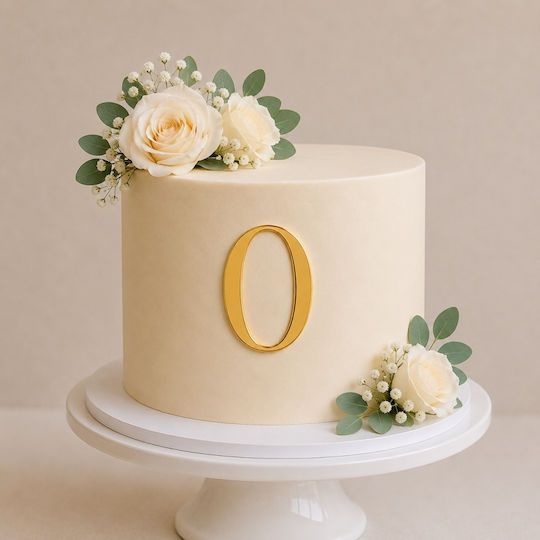 Acrilic Tort Topper Litera O Aur Model 9 Cm