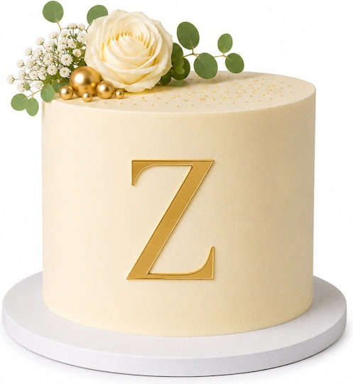 Acrylic Cake Topper Letter Z Gold Model 9 Cm Lumea
