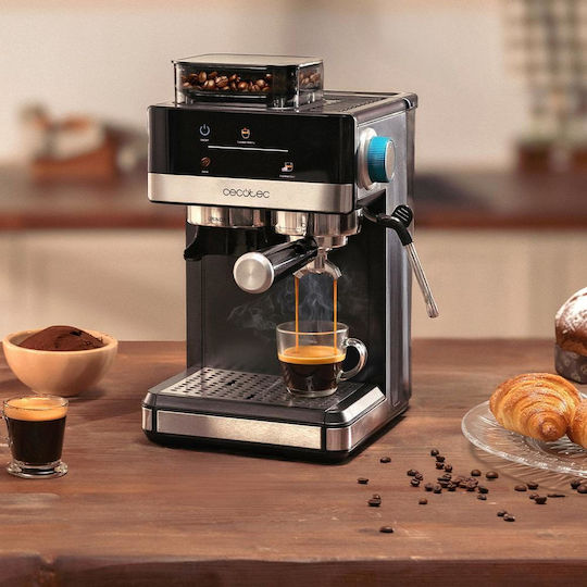 Cecotec Power Espresso 20 Grind Automatic Espresso Machine 1350W 20bar Pressure with Grinding Mill Black 120168