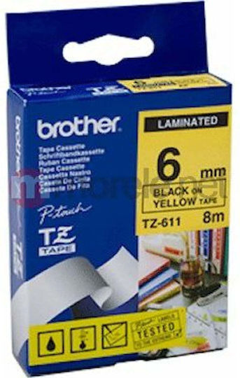 Brother Ταινία Ετικετογράφου σε Κίτρινο Χρώμα