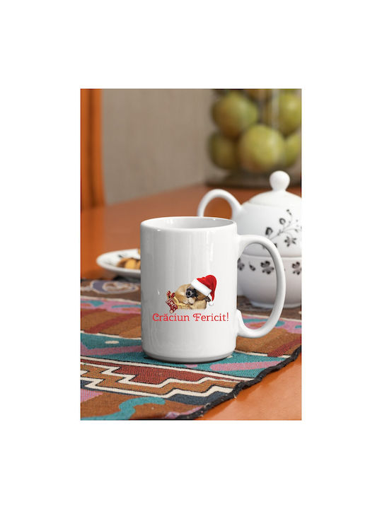 Cană Ceramică Albă 330ml Pentru Masa De Crăciun Cu Personalizare