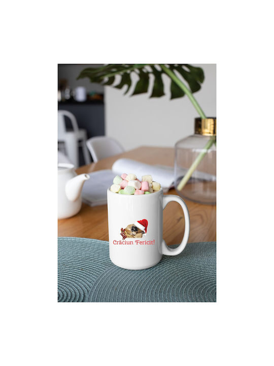 Cană Ceramică Albă 330ml Pentru Masa De Crăciun Cu Personalizare