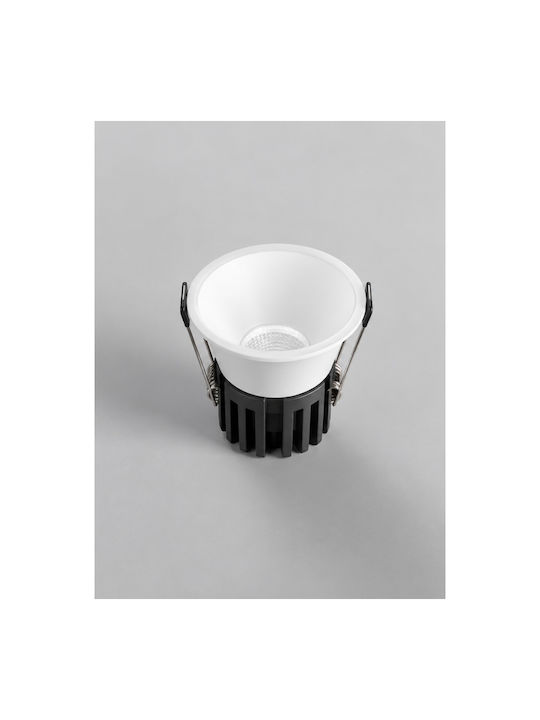 Fan Europe Quark Spoturi De Tavan Rotund Metalic Cu LED Încorporat Și Lumină Alb Rece Alb 18x18cm