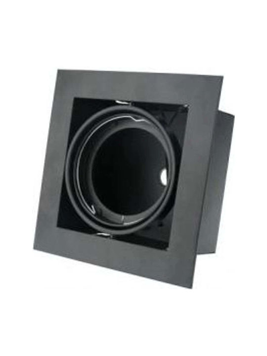 Gtv Pătrat Cadru pentru Spoturi GU10 Negru 20x20cm. 1buc