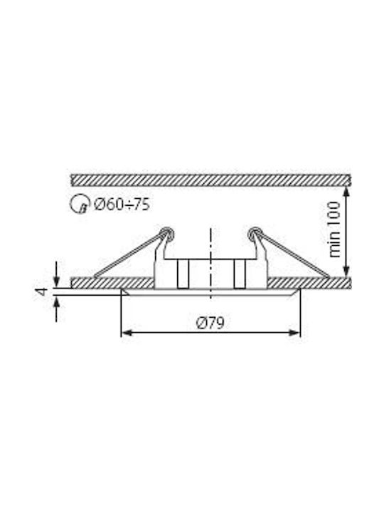 Kanlux Metalic Spot Încorporat cu Soclu GX5.3 Alb 7.9x7.9cm. 1buc