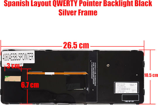 Tastatură Spaniolă Pentru Laptop Tastatură Laptop Hp Elitebook 820 G3 828 G3 820 G4 828 G4 725 G3 725 G4 Z440 826631-201 6037b0113001 6037b0113601 815391-001 Este Retroiluminat Pointer Negru Cadru Argintiu Cod.40604esblpointer