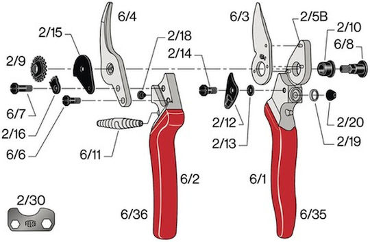 Felco No.6 Foarfecă de tăiere Lungime 19.5cm