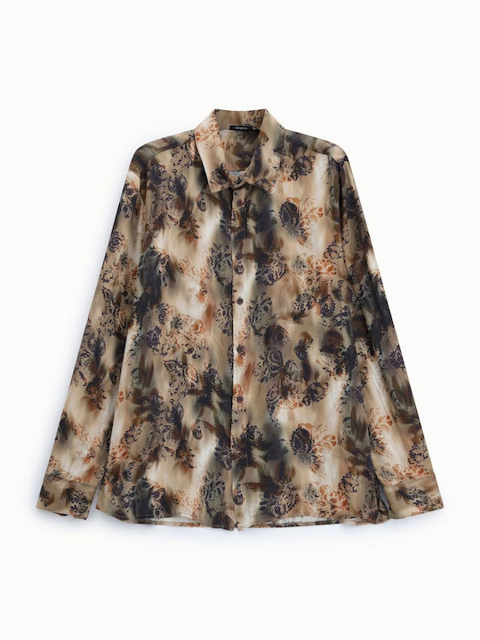 Long Sleeve Shirt in Regular Fit Floral Multicolour