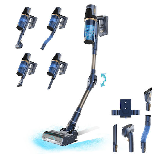 Cecotec Conga Rockstar RS70 Pet Flex X-Treme Επαναφορτιζόμενη Σκούπα 2 σε 1 Stick & Χειρός 33.6V Μπλε