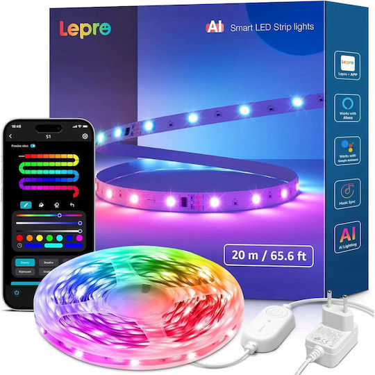 Lepro Smart LED лента Wi-Fi RGBIC светлина 20 m
