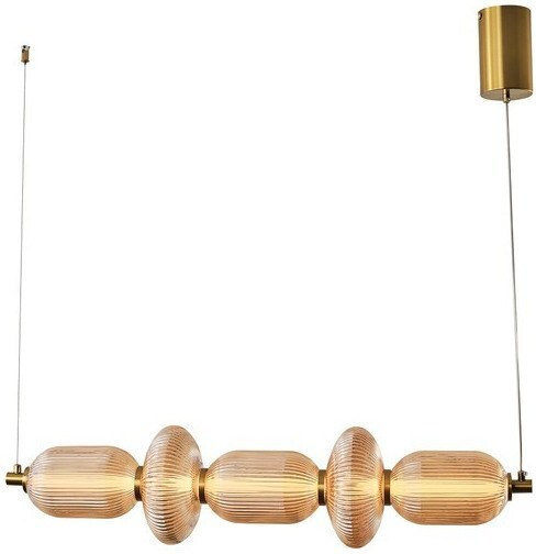 Eurolamp Verena Висящо Осветително Тяло Кехлибарено LED с Топло Бяло Светлина 25x86x146см