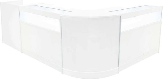 Luna Led Reception Desk Set Cm60 Tb60 & 2 X B1200 White