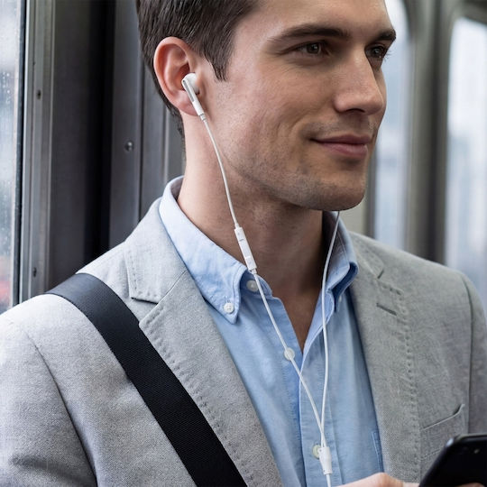 L14 Earbuds Handsfree Ακουστικά με Βύσμα 3.5mm Λευκό