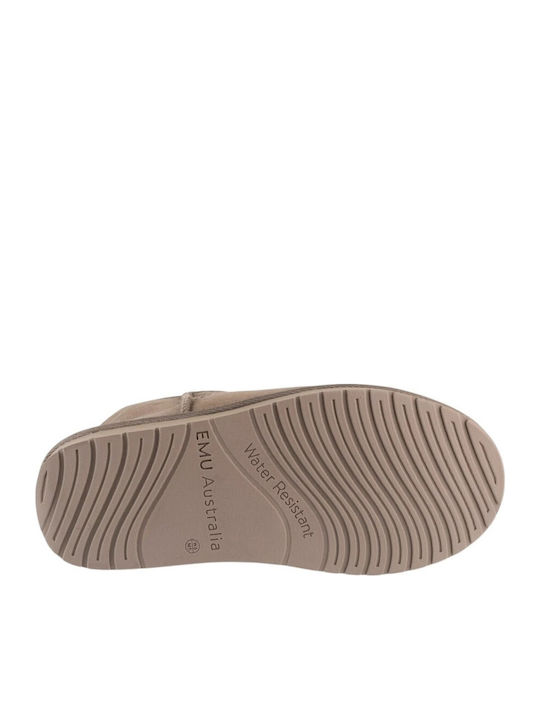 Stinger Mini Leder Damen Stiefeletten mit Pelz Braun